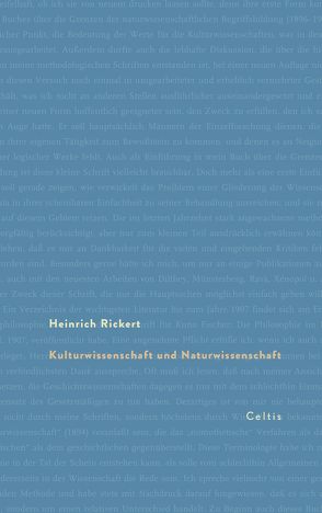 Kulturwissenschaft und Naturwissenschaft von Rickert,  Heinrich