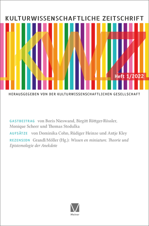 Kulturwissenschaftliche Zeitschrift von Kulturwissenschaftliche Gesellschaft