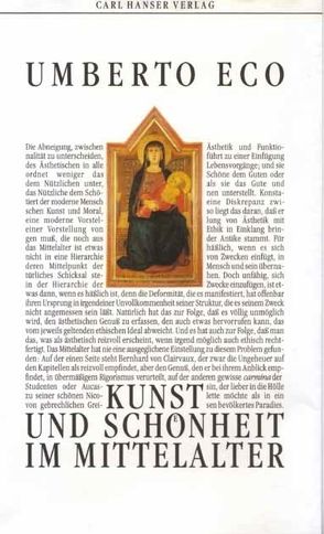 Kunst und Schönheit im Mittelalter von Eco,  Umberto, Memmert,  Günter