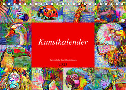 Kunstkalender. Farbenfrohe Tier-Illustrationen (Tischkalender 2023 DIN A5 quer) von Hurley,  Rose