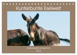 Kunterbunte Eselwelt – Liebenswerte Langohren (Tischkalender 2024 DIN A5 quer), CALVENDO Monatskalender von Bölts,  Meike