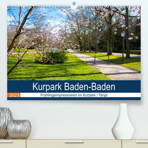 Kurpark Baden-Baden (Premium, hochwertiger DIN A2 Wandkalender 2023, Kunstdruck in Hochglanz) von Voigt,  Tanja
