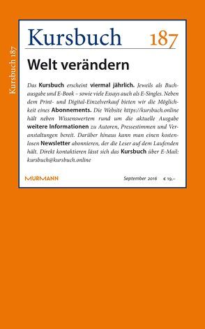Kursbuch 187 von Felixberger,  Peter, Nassehi,  Armin