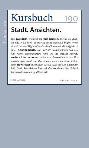 Kursbuch 190 von Felixberger,  Peter, Nassehi,  Armin