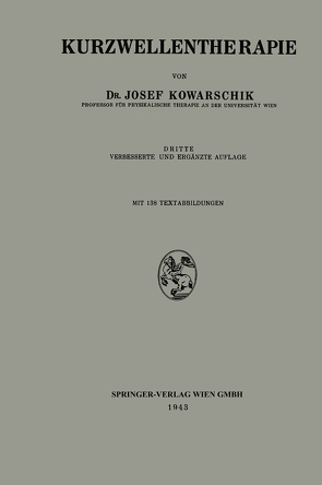 Kurzwellentherapie von Kowarschik,  Josef