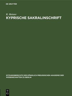 Kyprische Sakralinschrift von Meister,  R