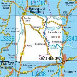 L3338 Arneburg Topographische Karte 1:50000