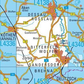 L4338 Bitterfeld-Wolfen Topographische Karte 1:50000