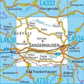 L4532 Sangerhausen Topographische Karte 1:50000