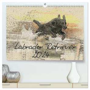 Labrador Retriever 2024 (hochwertiger Premium Wandkalender 2024 DIN A2 quer), Kunstdruck in Hochglanz von Redecker,  Andrea