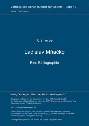 Ladislav Mňačko. Eine Bibliographie von Auer,  S. L.