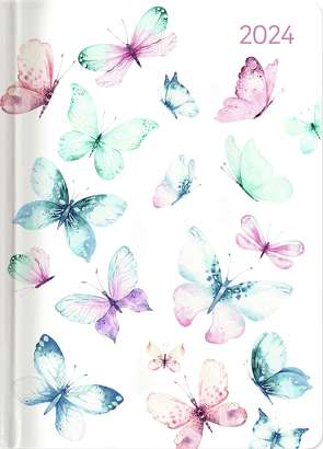 Ladytimer Butterfly 2024 – Schmetterling – Taschenkalender A6 (10,7×15,2 cm) – Weekly – 192 Seiten – Notiz-Buch – Termin-Planer – Alpha Edition