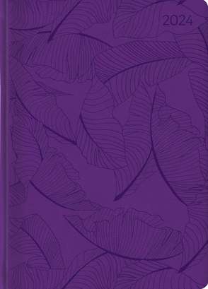 Ladytimer Grande Deluxe Purple 2024 – Taschen-Kalender A5 (15×21 cm) – Tucson Einband – mit Motivprägung – Weekly – 128 Seiten – Alpha Edition