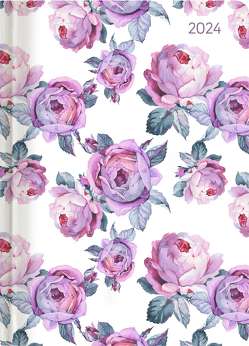 Ladytimer Midi Roses 2024 – Taschen-Kalender 12×17 cm – Rosen – mit Mattfolie – Notiz-Buch – Weekly – 192 Seiten – Alpha Edition