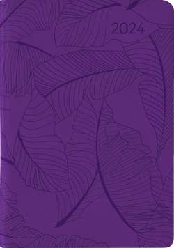 Ladytimer Mini Deluxe Purple 2024 – Taschen-Kalender 8×11,5 cm – Tucson Einband – mit Motivprägung – Weekly – 144 Seiten – Alpha Edition