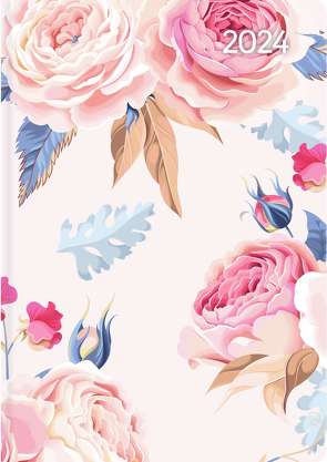 Ladytimer Mini Roses 2024 – Taschen-Kalender 8×11,5 cm – Rosen – Weekly – 144 Seiten – Notiz-Buch – Alpha Edition