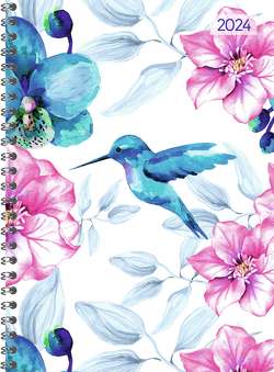 Ladytimer Ringbuch Hummingbird 2024 – Taschen-Kalender A5 (15×21 cm) – Schüler-Kalender – Weekly – Ringbindung – 128 Seiten – Alpha Edition