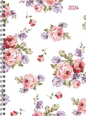 Ladytimer Ringbuch Roses 2024 – Taschen-Kalender A5 (15×21 cm) – Schüler-Kalender – Weekly – Ringbindung – 128 Seiten – Alpha Edition