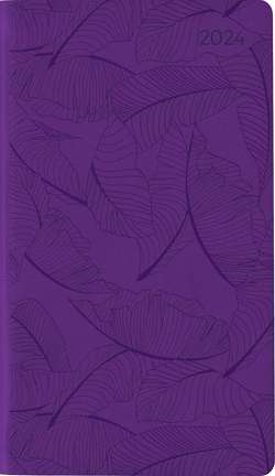 Ladytimer Slim Deluxe Purple 2024 – Taschen-Kalender 9×15,6 cm – Tucson Einband – mit Motivprägung – Weekly – 128 Seiten – Alpha Edition