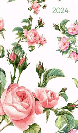 Ladytimer Slim Roses 2024 – Taschen-Kalender 9×15,6 cm – Rosen – Weekly – 128 Seiten – Notiz-Buch – Alpha Edition