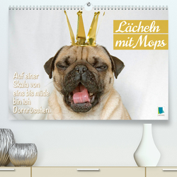 Lächeln mit Mops (Premium, hochwertiger DIN A2 Wandkalender 2023, Kunstdruck in Hochglanz) von CALVENDO