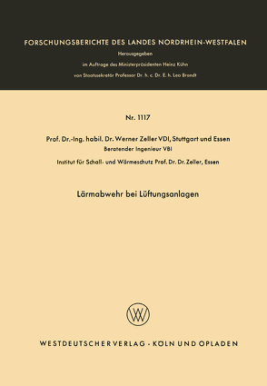 Lärmabwehr bei Lüftungsanlagen von Zeller,  Werner