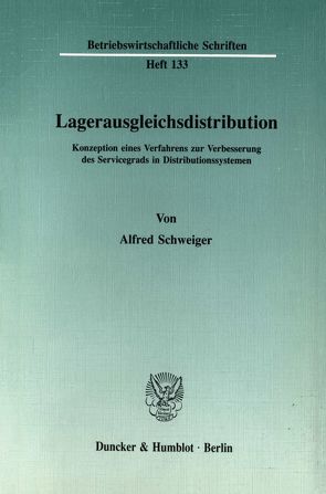 Lagerausgleichsdistribution. von Schweiger,  Alfred