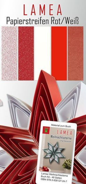 LAMEA Papierstreifen Rot/Weiß für Weihnachten