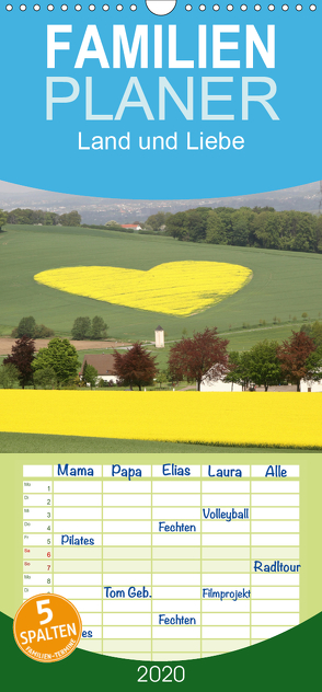 Land und Liebe – Familienplaner hoch (Wandkalender 2020 , 21 cm x 45 cm, hoch) von Heepmann,  Karolin