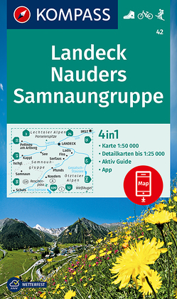 KOMPASS Wanderkarte 42 Landeck, Nauders, Samnaungruppe 1:50.000 von KOMPASS-Karten GmbH