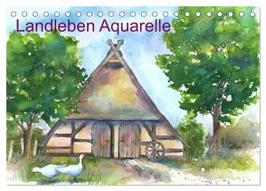 Landleben Aquarelle (Tischkalender 2024 DIN A5 quer), CALVENDO Monatskalender von Krause,  Jitka