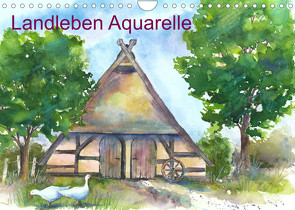 Landleben Aquarelle (Wandkalender 2023 DIN A4 quer) von Krause,  Jitka