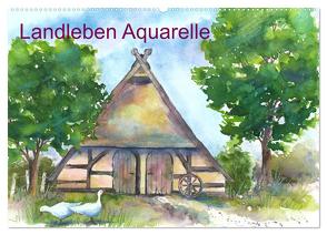 Landleben Aquarelle (Wandkalender 2024 DIN A2 quer), CALVENDO Monatskalender von Krause,  Jitka