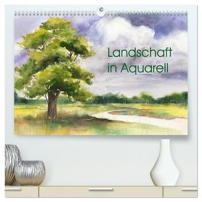 Landschaft in Aquarell (hochwertiger Premium Wandkalender 2024 DIN A2 quer), Kunstdruck in Hochglanz von Krause,  Jitka