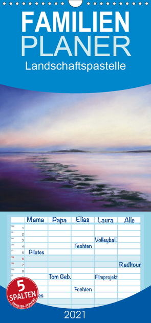 Landschaftspastelle – Familienplaner hoch (Wandkalender 2021 , 21 cm x 45 cm, hoch) von Krause,  Jitka