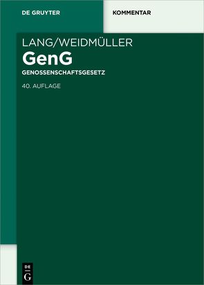 Lang/Weidmüller Genossenschaftsgesetz von Holthaus,  Jan, Lang,  Johann, Lehnhoff,  Dirk J., Weidmüller,  Ludwig