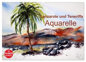 Lanzarote und Teneriffa – Aquarelle (Wandkalender 2024 DIN A2 quer), CALVENDO Monatskalender von Dürr,  Brigitte