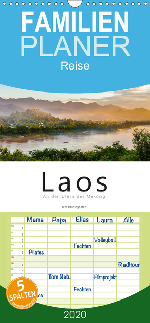 Laos – An den Ufern des Mekong – Familienplaner hoch (Wandkalender 2020 , 21 cm x 45 cm, hoch) von Benninghofen,  Jens