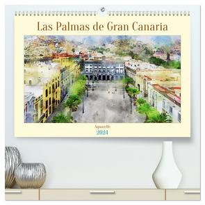 Las Palmas de Gran Canaria – Aquarelle (hochwertiger Premium Wandkalender 2024 DIN A2 quer), Kunstdruck in Hochglanz von Frost,  Anja