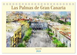 Las Palmas de Gran Canaria – Aquarelle (Tischkalender 2024 DIN A5 quer), CALVENDO Monatskalender von Frost,  Anja