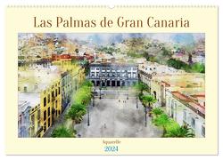 Las Palmas de Gran Canaria – Aquarelle (Wandkalender 2024 DIN A2 quer), CALVENDO Monatskalender von Frost,  Anja