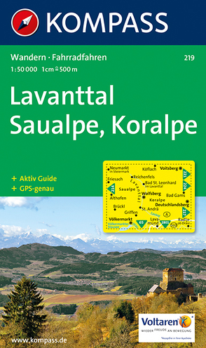 KOMPASS Wanderkarte 219 Lavanttal – Saualpe – Koralpe von KOMPASS-Karten GmbH