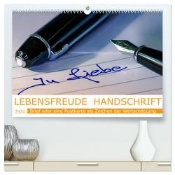 Lebensfreude Handschrift (hochwertiger Premium Wandkalender 2024 DIN A2 quer), Kunstdruck in Hochglanz von Voßen - Herzog von Laar am Rhein,  W.W.