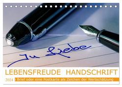 Lebensfreude Handschrift (Tischkalender 2024 DIN A5 quer), CALVENDO Monatskalender von Voßen - Herzog von Laar am Rhein,  W.W.