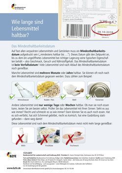 Lebensmittel-Infoblatt: MHD/Verbrauchsdatum von Lobitz,  Rüdiger, Spaeth,  Martina