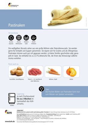 Lebensmittel-Infoblatt: Pastinaken von Lobitz,  Rüdiger, Spaeth,  Martina