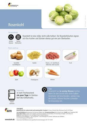 Lebensmittel-Infoblatt: Rosenkohl von Lobitz,  Rüdiger, Spaeth,  Martina