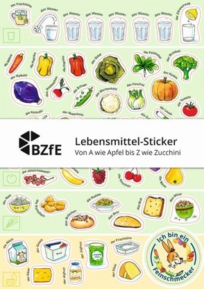 Lebensmittel-Sticker – Von A wie Apfel bis Z wie Zucchini von Brüggemann,  Ingrid