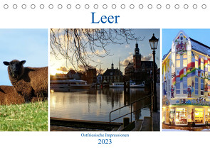 Leer – Ostfriesische Impressionen 2023 (Tischkalender 2023 DIN A5 quer) von Hebgen,  Peter