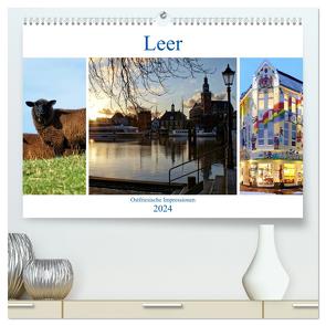 Leer – Ostfriesische Impressionen 2024 (hochwertiger Premium Wandkalender 2024 DIN A2 quer), Kunstdruck in Hochglanz von Hebgen,  Peter